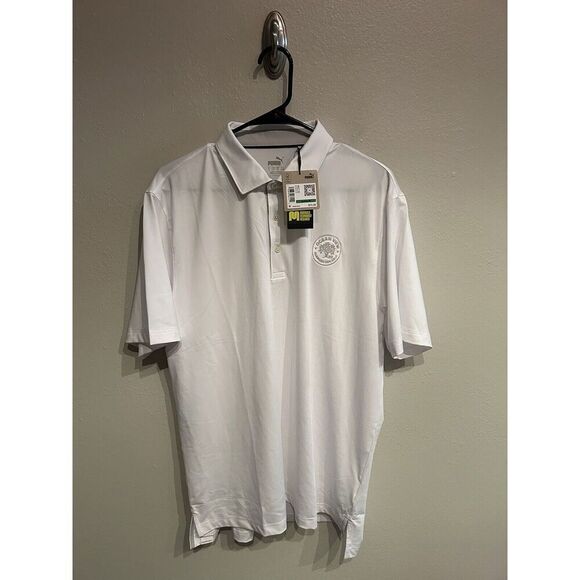 Puma Mens Large White Golf Polo Shirt Performance Stretch NWT SP - Picture 1 of 5